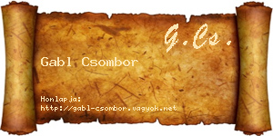 Gabl Csombor névjegykártya